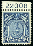 Stamp of United States » U.S. Possessions » Philippines » U.S. Administration - Regular Issues 1911, 4p deep blue, mint with h.r., plate marginal example