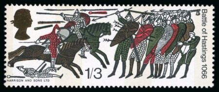 Stamp of Great Britain » Queen Elizabeth II 1966 Battle of Hastings, phosphor, mint n.h. with lilac omitted variety