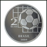 Stamp of Thematics » Sport and Games » Football 2004 FIFA Centenary set of 4 gold and 4 silver coins in a wooden presentation case