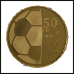 Stamp of Thematics » Sport and Games » Football 2004 FIFA Centenary set of 4 gold and 4 silver coins in a wooden presentation case