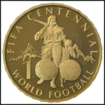 Stamp of Thematics » Sport and Games » Football 2004 FIFA Centenary set of 4 gold and 4 silver coins in a wooden presentation case