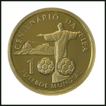 Stamp of Thematics » Sport and Games » Football 2004 FIFA Centenary set of 4 gold and 4 silver coins in a wooden presentation case