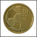 Stamp of Thematics » Sport and Games » Football 2004 FIFA Centenary set of 4 gold and 4 silver coins in a wooden presentation case