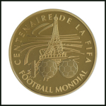 Stamp of Thematics » Sport and Games » Football 2004 FIFA Centenary set of 4 gold and 4 silver coins in a wooden presentation case