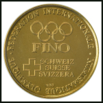 Stamp of Olympics » 1996 Atlanta 1996 Centenary Switzerland gold and silver medallions from the Basel Coin Show