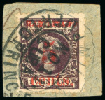 Stamp of United States » U.S. Possessions » Puerto Príncipe 1898 5c on 1c black-violet, fourth printing, position 3, used on piece, with military station Puerto