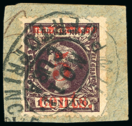 Stamp of United States » U.S. Possessions » Puerto Príncipe 1898 5c on 1c black-violet, fourth printing, position 3, used on piece, with military station Puerto