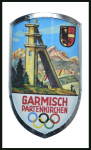 Stamp of Olympics » 1936 Garmisch-Partenkirchen 1936 Garmisch-Partenkirchen group of three pins incl. enamelled & white metal pin showing skier above Olympic Rings