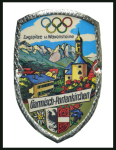 Stamp of Olympics » 1936 Garmisch-Partenkirchen 1936 Garmisch-Partenkirchen group of three pins incl. enamelled & white metal pin showing skier above Olympic Rings