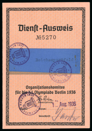 Stamp of Olympics » 1936 Berlin » Other Memorabilia Leni Riefenstahl's "Olympia" film group of 7 items incl. "Staatspolitische Filme" booklet about the movie