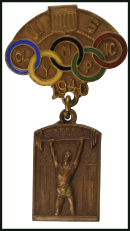 Stamp of Olympics » 1940 Helsinki (Cancelled) 1940 US weightlifting team badge by Dieges & Clust