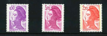 Stamp of France » Émissions à partir de 1900 1982-1987, Liberté de Gandon, Lot de 3 timbres, Y&T