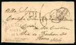 Stamp of United States 1860-62 Two transatlantic stampless covers to Rome from the USA, transit mark "Civitavecchia Dalla Via di Mare",