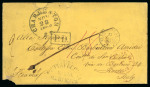 Stamp of United States 1860-62 Two transatlantic stampless covers to Rome from the USA, transit mark "Civitavecchia Dalla Via di Mare",