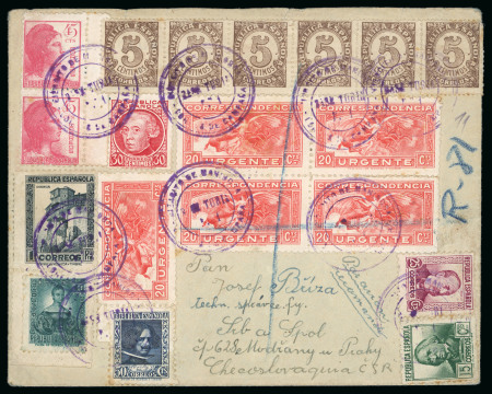 Stamp of Large Lots and Collections Spain: 1936-1939 Civil War: Attractive postal history collection of more than 60 covers and postcards