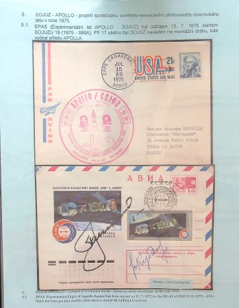 Stamp of Thematics Thematics - Space: 1974 - 1986 Collection of 46 exhibition pages on the Apollo / Soyuz & Saljut / Soyuz period