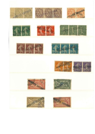 Stamp of France » Guerre 1917, Lot des 14  valeurs différentes surcharge Postes