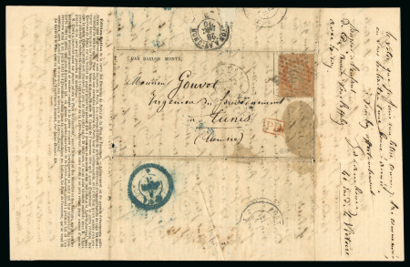 Stamp of France » Guerre de 1870-1871 TUNISIE - 1870, Ballon monté pour Tunis affranchissement