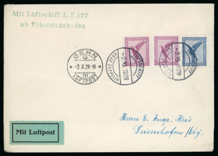 Stamp of Large Lots and Collections Zeppelins: 1929-34, Group of 20 covers on different Zeppelin flights from Germany to Switzerland