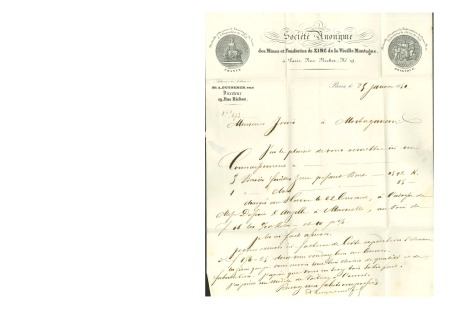 Stamp of France » Type Cérès de 1849-1850 1851, Lettre imprimée de La SA des Mines et Fonderies