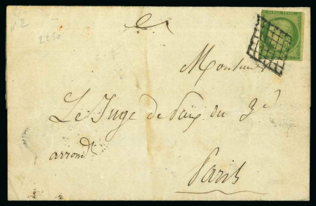 Stamp of France » Type Cérès de 1849-1850 1851, Lettre locale affranchissement Cérès non dentelé