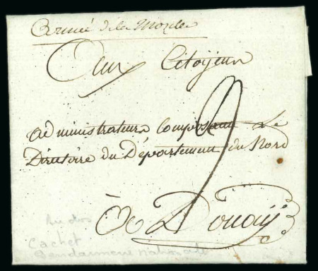 Stamp of France 1793, Lettre avec mention manuscrite Armée de la Moselle