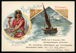 Stamp of Yemen India Used in Aden: 1899 (Dec 13) Norddeutscher Llyod Bremen picture postcard from Aden to Austria