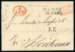 Stamp of Russia » Russia Imperial Pre-Stamp Postal History 1833 (Mar 14) Entire from St. Petersburg to France with 2-line boxed despatch at lower right