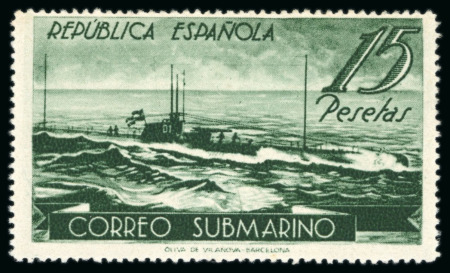 Stamp of Spain 1938 Submarine mint n.h. set of 6