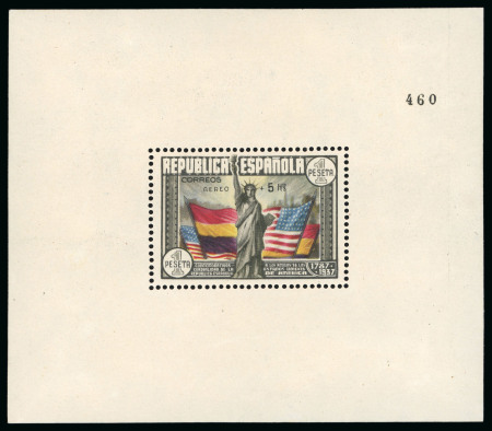 Stamp of Spain 1938 Constitution mini sheet, mint n.h.