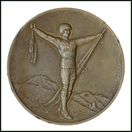 Stamp of Olympics » 1924 Chamonix 1924 Chamonix gold medal awarded to Alfred Schläppi, member of the Swiss four-man bobsleigh team