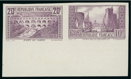 Stamp of France » Émissions à partir de 1900 1929-1931, Rarissime essai collectif en violet du Pont