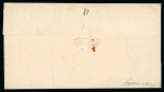 Stamp of Romania » United Principalities 1864-1865 Prince Cuza 1865 (Jan 30) Cover from Bucharest franked with 20pa red finest cover recorded of this major cancellation rarity