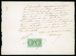 Stamp of France » Emission Cérès 1871-72 1872, Papier de notaire à Alger avec apposition à
