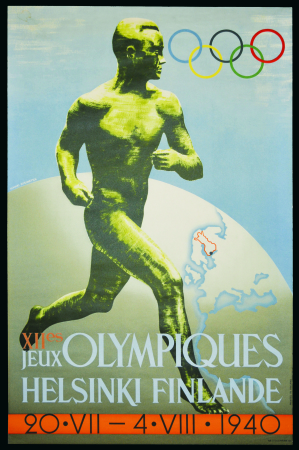 Stamp of Olympics » 1940 Helsinki (Cancelled) 1940 Helsinki official poster in French, 63.5x97cm