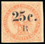 Stamp of Colonies françaises » Réunion 1885-1886, Y&T n°3 (signé Diena) et 4 *, cote 640€,