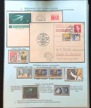Stamp of Thematics Thematics - Space: 1933 - 1961ca. Collection on 37 exhibition pages on the early developments