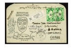 Stamp of Colonies françaises » Océanie 1947, Lettre recommandée illustrée expédition Kon-Tiki