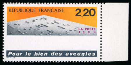 Stamp of France » Émissions à partir de 1900 1989, Pour le bien des aveugles, la variété " sans