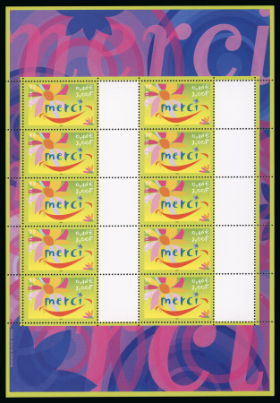 Stamp of France » Émissions à partir de 1900 2001, Timbre personnalisé Merci, spectaculaire variété