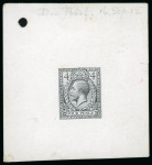 Stamp of Great Britain » King George V » 1912-24 Profile Head Issues 1912 4d Eve's Wreath Design die proof in black from the "Lewis" engraved die