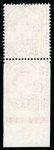 Stamp of Great Britain » Channel Islands » Jersey 1958 2 1/2d Carmine-red lower marginal vertical pair with bottom stamp showing variety imperf. on three sides