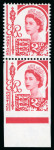 Stamp of Great Britain » Channel Islands » Jersey 1958 2 1/2d Carmine-red lower marginal vertical pair with bottom stamp showing variety imperf. on three sides