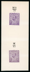 Stamp of Great Britain » King George V » 1911-12 Downey Head Issues 1910 2d Hentschel colour essay, two examples printed in differing shades of purple on white wove paper
