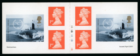 Stamp of Great Britain » Queen Elizabeth II 2001 1st class Submarines self-adhesive "Swiftsure" imperforate se-tenant booklet pane