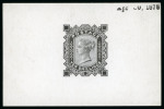 Stamp of Great Britain » 1855-1900 Surface Printed » 1867-83 High Values 1878 10s De La Rue die proof in black on white glazed card,