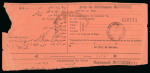 Stamp of Persia » 1909-1925 Sultan Ahmed Miza Shah (SG 320-601) 1911 Azarbaijan "Officiel" Provisional 2Kr tied complete waybill by Tauris ovoid ds