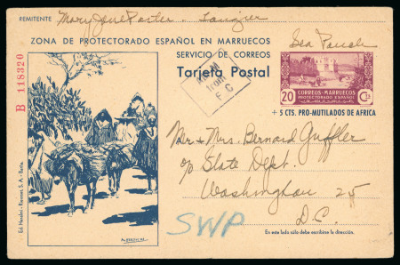 Stamp of Large Lots and Collections Spanish Morocco: 1920-46, Group of 14 cards/covers plus 1 front