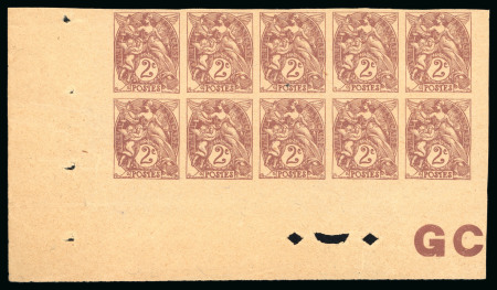 Stamp of France » Émissions à partir de 1900 1900, Type Blanc 2 centimes, Y&T n°108c non dentelé,