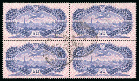 Stamp of France » Poste Aérienne 1936, Avion survolant Paris 50 francs burelé, Y&T